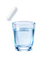 Microbiot Fit junto a un vaso de agua